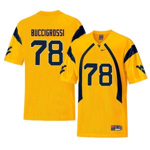 Men's West Virginia Mountaineers NCAA #78 Jacob Buccigrossi Yellow Authentic Nike Retro Stitched College Football Jersey LB15V83XF